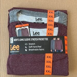 Lee Men’s Long Sleeve Pocket Tee, 2-pack